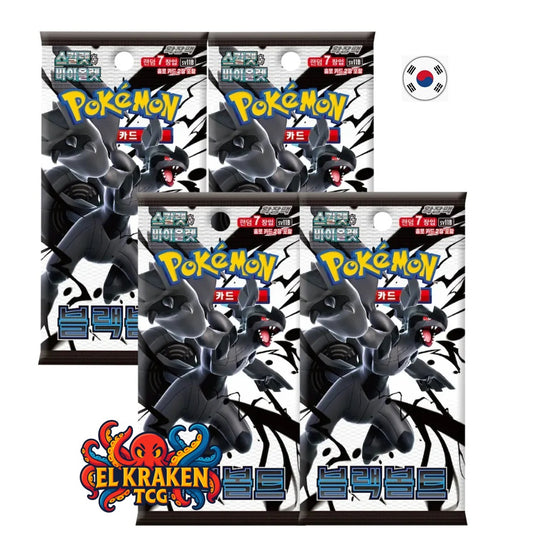 Pokémon TCG - Pack 4 sobres Black Bolt - Idioma Coreano